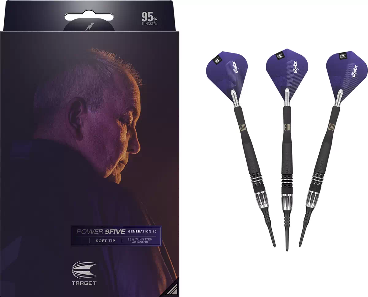 Target Darts Power 9Five G10 95% Tungsten Soft Tip Darts 20